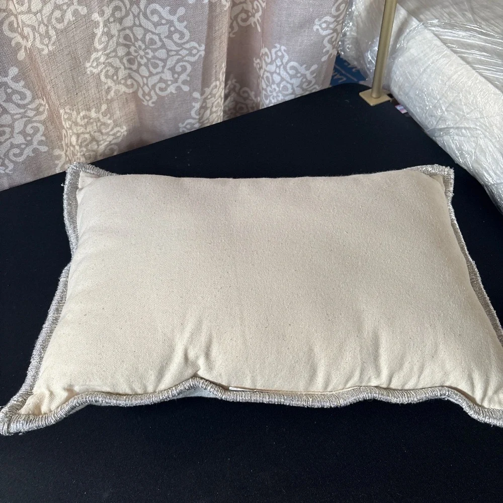 Silver Snowflake and Peace Holiday Pillow Set